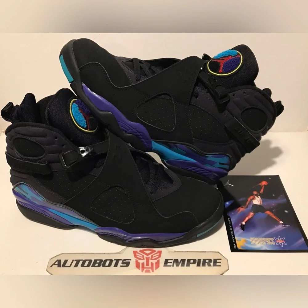 Vintage 2007 NIKE AIR JORDAN 8 VIII AQUA Sz 10 RECIEPT Supreme Sb I IV V VI XI X